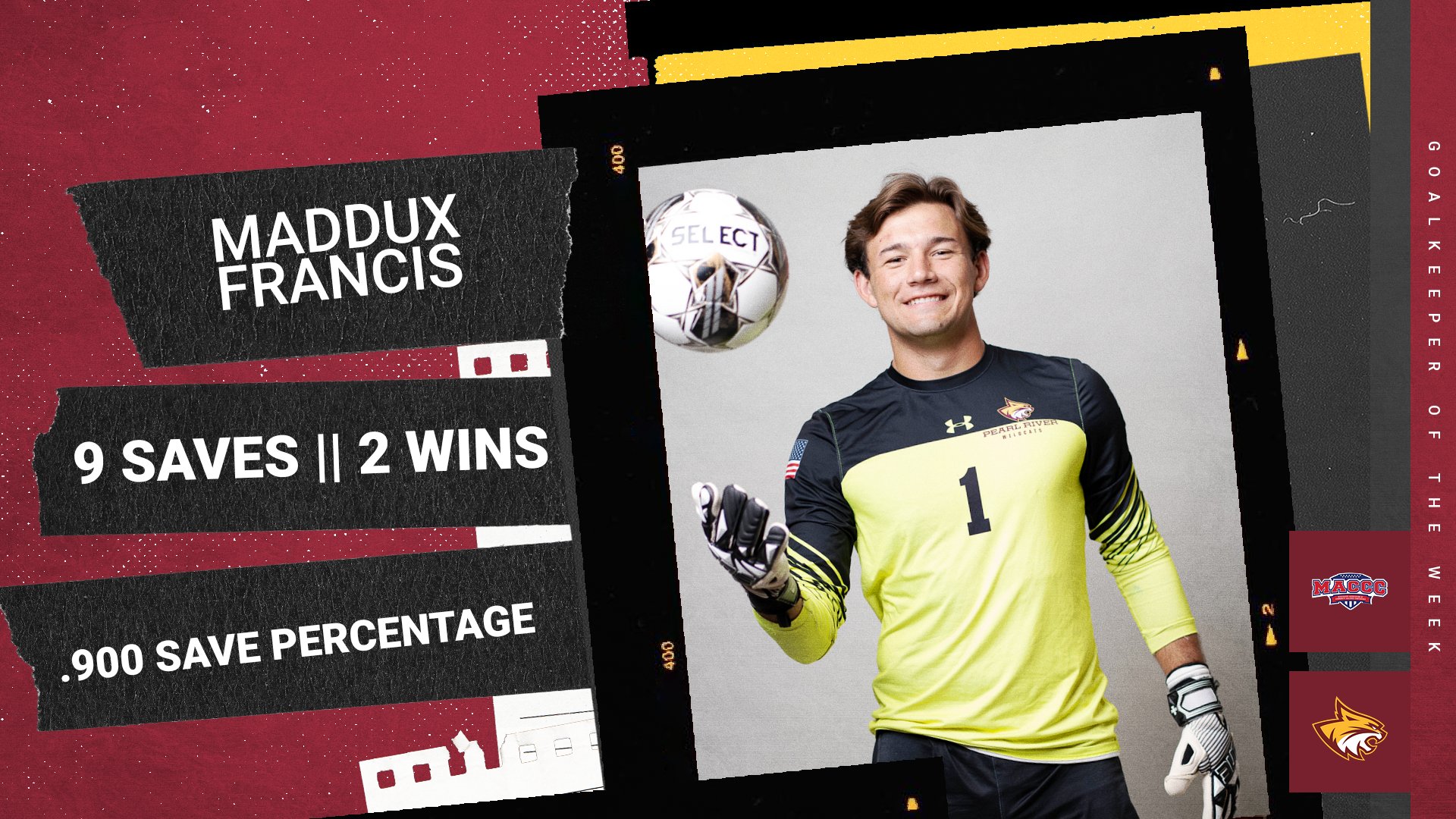 No. 6 PRCC’s Maddux Francis claims second MACCC Goalkeeper of the Week award